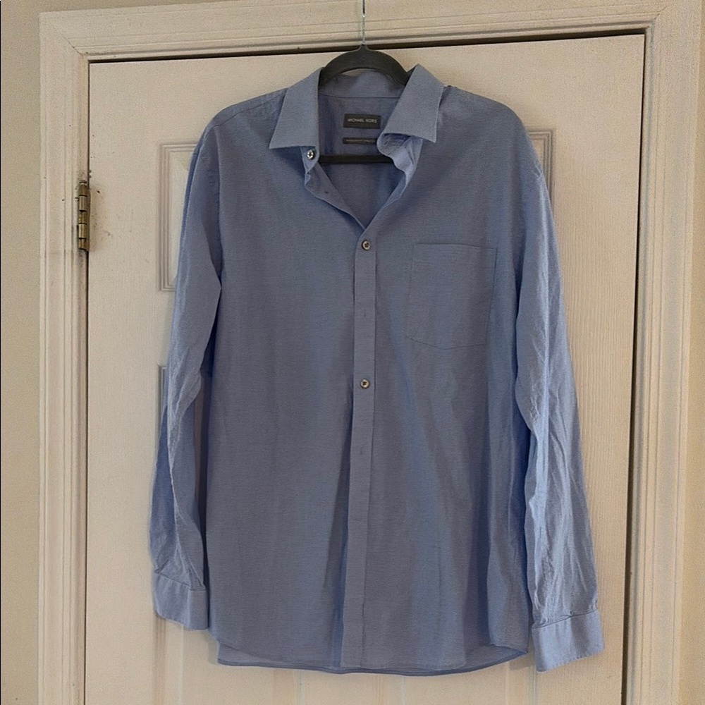 Michael Kors Blue Button Down Shirt Size 17-17.5